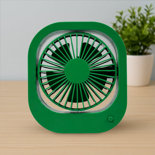 Portable USB Fan - Rechargeable, 2-Speed 180° Rotating Quiet Personal Fan for Travel, Car, and Outdoors (Battery Not Included)