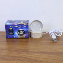 Ganpati 3D Crystal Ball lamps With Wood Base